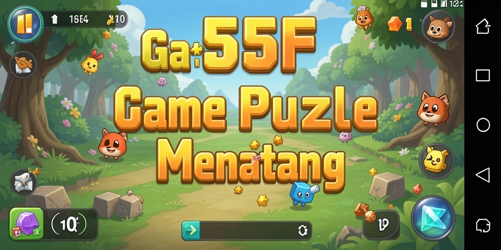 Screenshot utama 555F menampilkan gameplay Puzzle yang menantang dan interaktif.