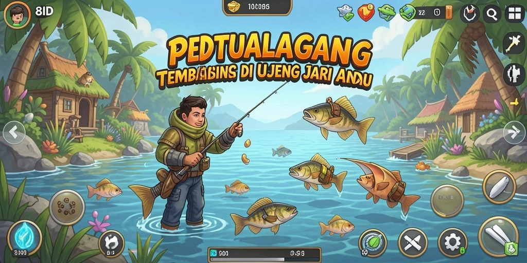 Screenshot gameplay 8ID menampilkan suasana memancing yang seru dan realistis.