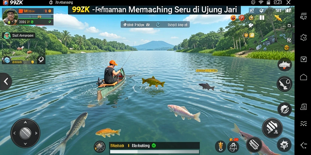 Tangkapan ikan terbesar dalam game 99ZK dengan latar belakang indah.
