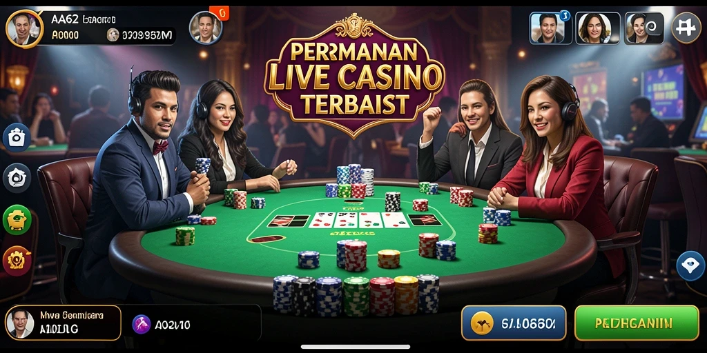 Tampilan gameplay Live Casino yang mendebarkan di AA62.