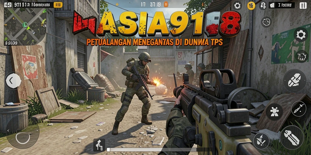 Tampilan gameplay ASIA918 yang menegangkan dengan aksi tembak-menembak.