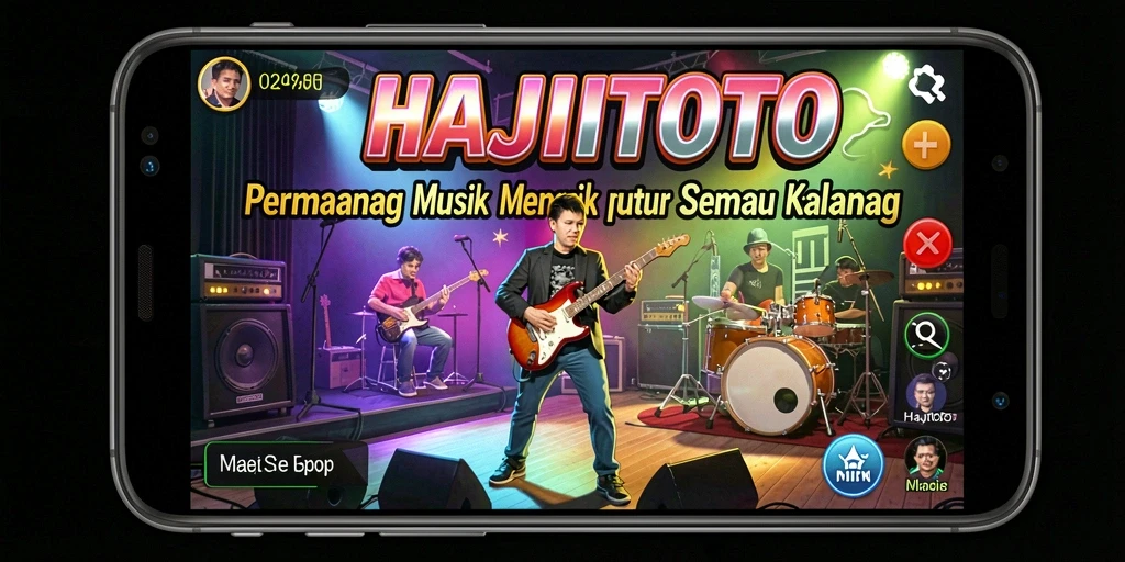 Tampilan gameplay <strong>HAJITOTO</strong> dengan berbagai aksi musik yang seru.