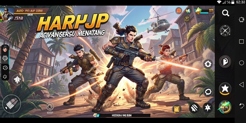 Screenshot gameplay <strong>HARAPJP</strong> menunjukkan pertempuran yang seru dan penuh aksi.