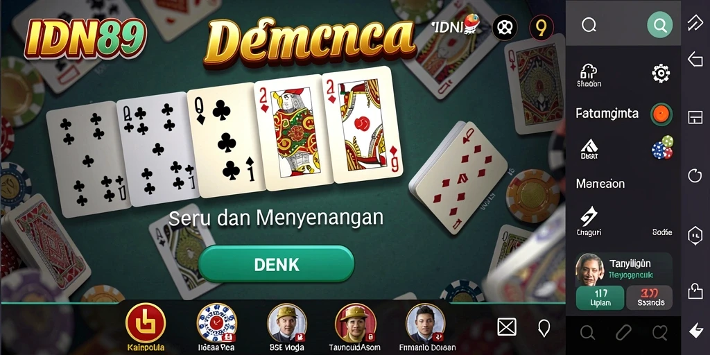 Tampilan gameplay Domino yang menarik dan interaktif dalam IDN89.