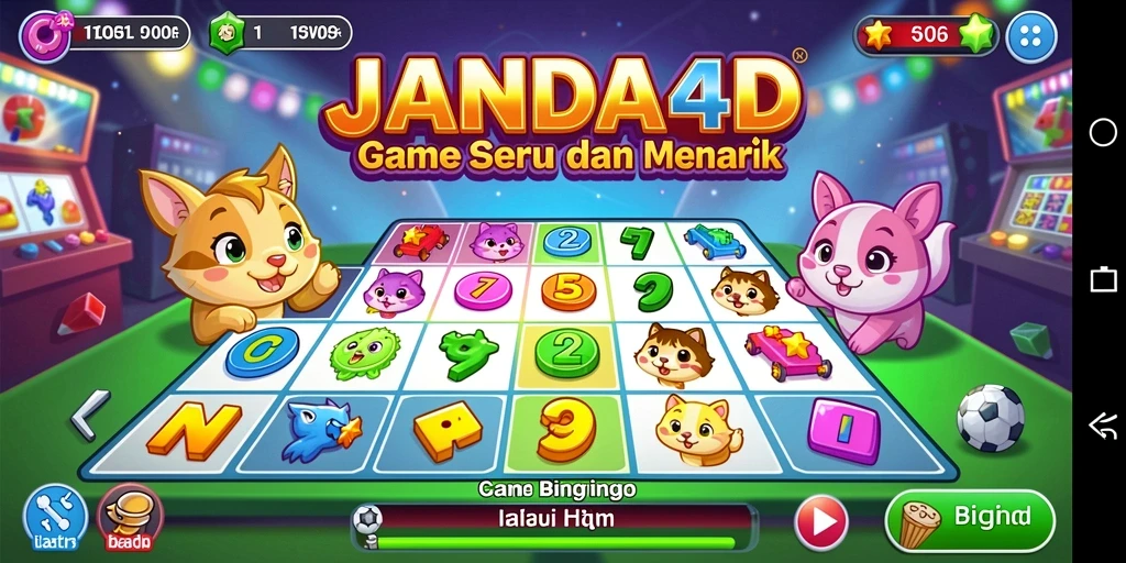 Tampilan gameplay seru dari JANDA4D dengan suasana Bingo yang menarik.