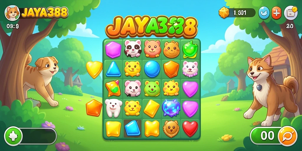 Tampilan gameplay seru dan menantang di JAYA388 Match-3.