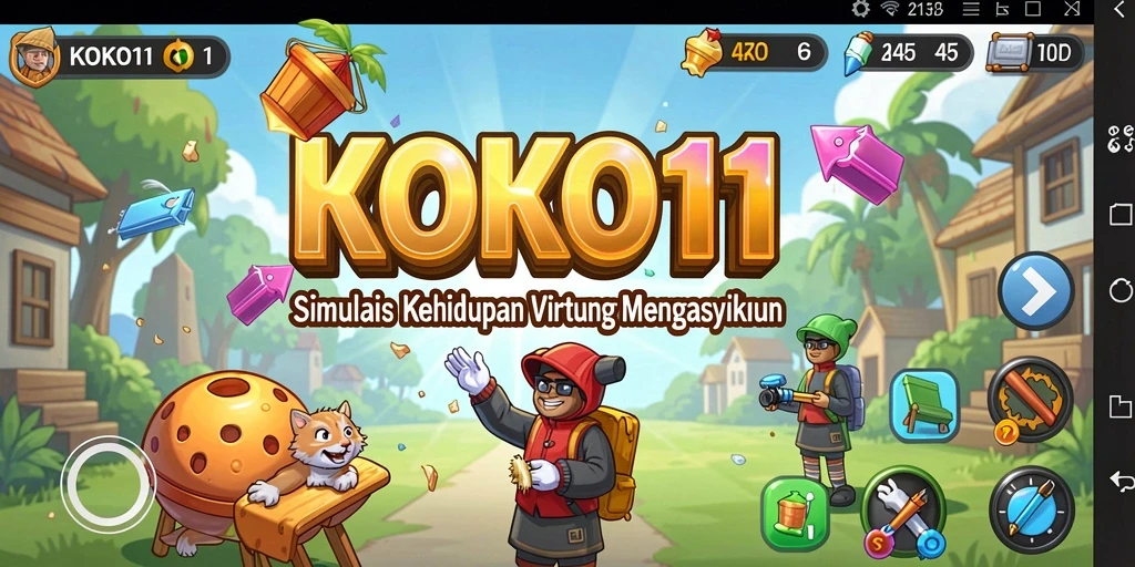 Screenshot gameplay KOKO11 menunjukkan interaksi sosial yang dinamis.