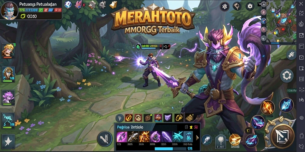Tampilan menakjubkan dari gameplay <strong>MERAHTOTO</strong> di dunia fantastis.