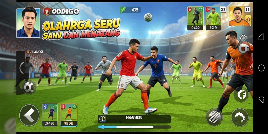 Tampilan gameplay ODDIGO yang menampilkan aksi olahraga yang mengasyikkan.