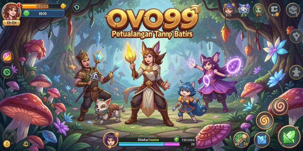 Tampilan gameplay OVO99 dengan petualangan seru dan pertarungan epik.