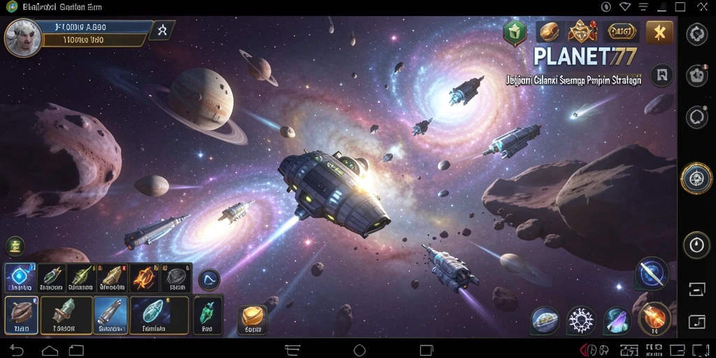 Tampilan dinamis dari gameplay luar angkasa di PLANET77.