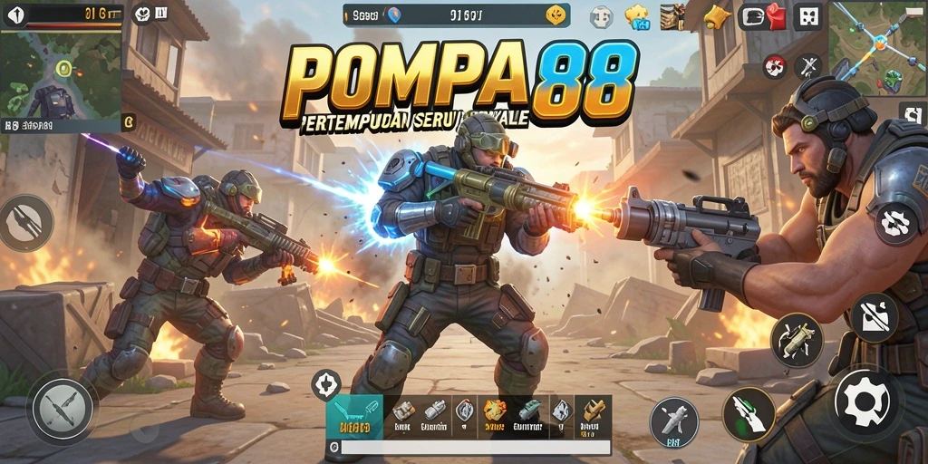 Gameplay seru POMPA88 dengan aksi Battle Royale yang mendebarkan.