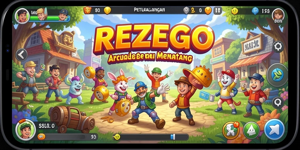 Tampilan gameplay seru dalam REZEGO dengan banyak tantangan menarik.