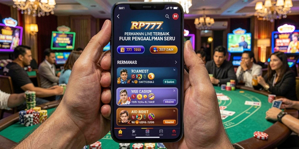 Tampilan gameplay Live Casino yang mendebarkan dan interaktif di RP777.