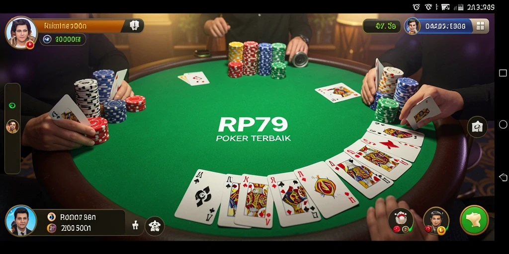 Tampilan gameplay RP79 yang seru dan menegangkan di meja Poker.