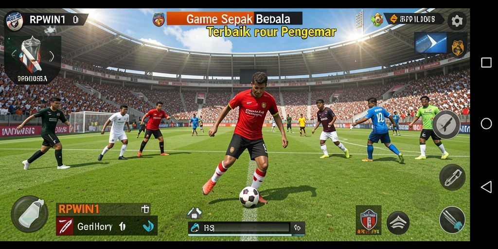 Tampilan menarik dari gameplay sepak bola di RPWIN1.