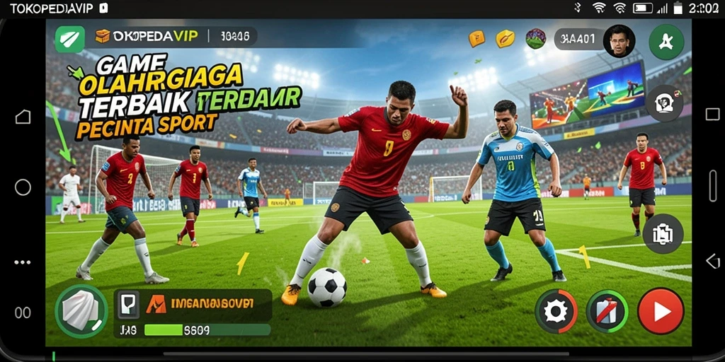 Gameplay TOKOPEDIAVIP menampilkan pertarungan seru antar pemain olahraga.