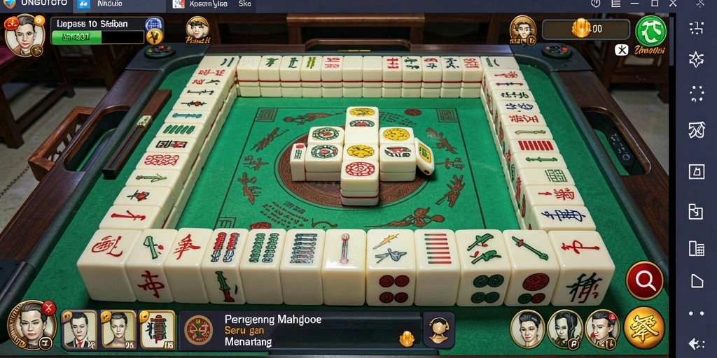 Screenshot gameplay UNGUTOTO yang menampilkan suasana Mahjong yang seru.